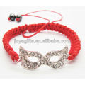 95B0233-1/eyeshade shape diamante alloy woven bracelet/mask woven bracelet